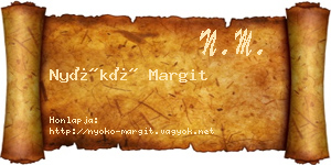 Nyókó Margit névjegykártya